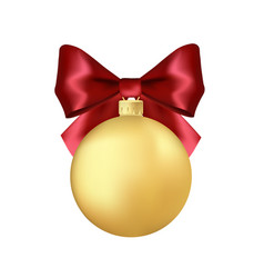 Gold Christmas Tree Toy With Red Bow Volumetric