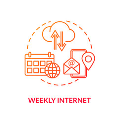 Weekly Internet Red Concept Icon Smartphone