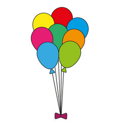 Cartoon Colored Balloons Bow