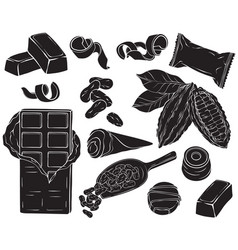 Chocolate Silhouette Set Cocoa Beans