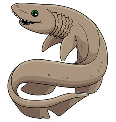 Frilled Shark Cartoon Colored Clipart