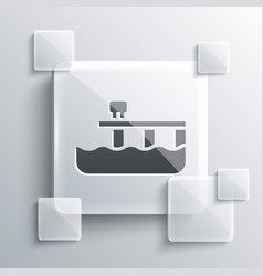 Grey Beach Pier Dock Icon Isolated On