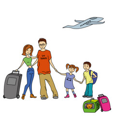 Happy Family With Summer Trip Vacations Holiday