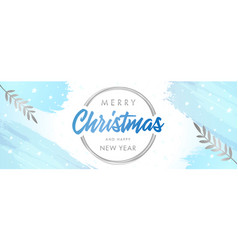 Merry Christmas Lettering With Silver Round Frame