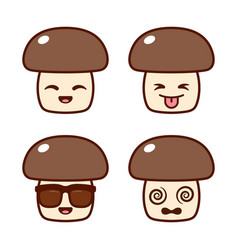 Set Of Cute Mushroom Stickers