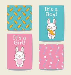 Announcement Cards Set Its A Girl Or A Boy