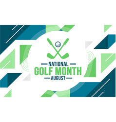 August Is National Golf Month Background Template