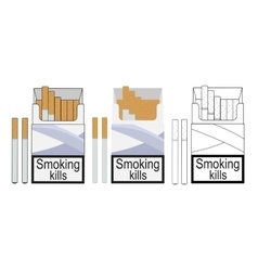 Cigarette Pack Icons Color No Outline Linea