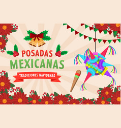 Flat Design Posadas Mexicanas Horizontal Banner