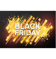 Modern Black Friday Super Sale Banner With Gold