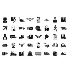 Fast Shipping Icons Set Simple Business