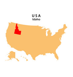 Idaho State Map Highlighted On Usa Map Map