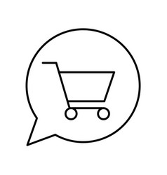 Shopping Cart Inside Bubble Line Style Icon