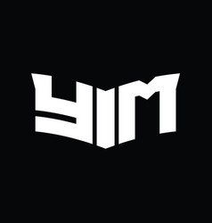 Ym Logo Monogram With Shield Slice Shape Design