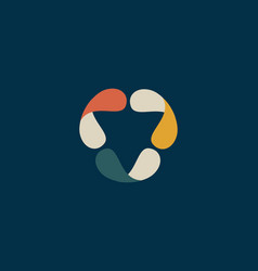 Abstract Triangle Logo From Rotating Shapes Flat