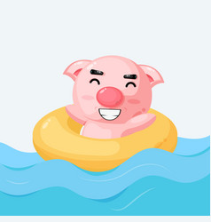 Cute A Pig Swimming In The Ocean