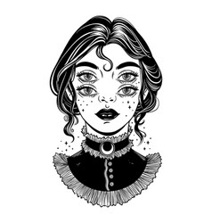 Cute Victorian Witch With Four Eyes