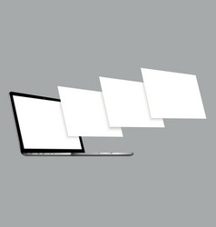 Laptop Mockup With Blank Wireframing Pages