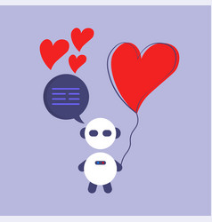 Online Love Concept With Chat Bot And Heart