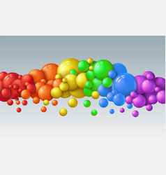 Rainbow Birthday Spheres Glossy Balls Background