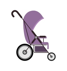 Simple Purple Baby Carriage With Layette