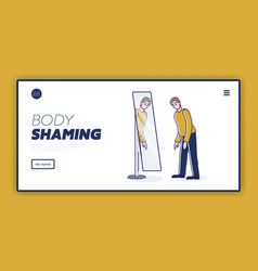 Body Shaming Landing Page With Upset Fat Man