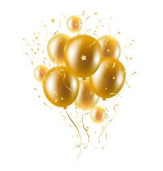 Golden Flying Balloons Bunch