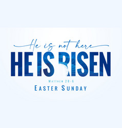 He Is Not Here Is Risen Easter Sunday Lettering