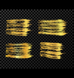 Set Of Gold Hand Drawn Brush Strokes