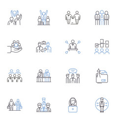 Steering Committee Meeting Line Icons Collection