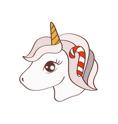 Unicorn Christmas Face Clipart Character Design