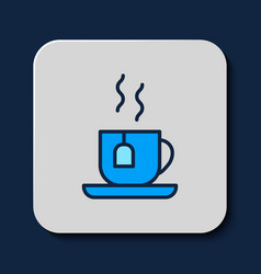 Filled Outline Cup Of Tea With Tea Bag Icon