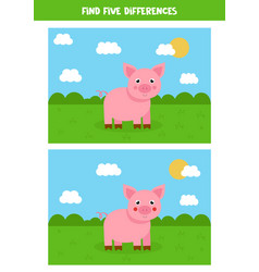 Find Five Differences Between Two Cute Pigs