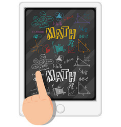 Mathematics Doodles With Ipad And Finger On White