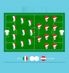 Football Match Italy Versus Austria Teams