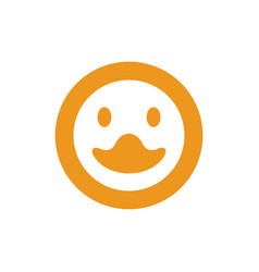 Animal Duck Face Happy Circle Creative Logo