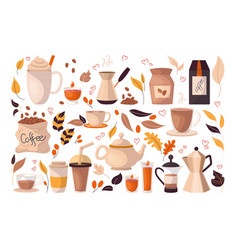 Autumn Coffee Shop Elements Flat