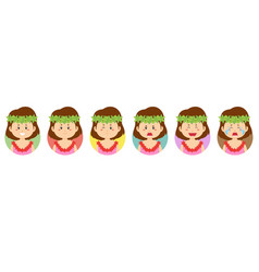 Hawaiian Avatar With Various Expression