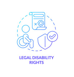 Legal Disability Rights Blue Gradient Concept Icon