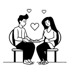 Valentines Day Couple In Love Sitting On Chairs