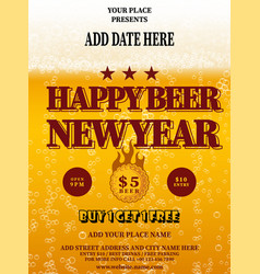 Happy Beer New Year Party Poster Flyer Design