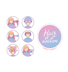 Hair Salon Sign And Icon Set Service