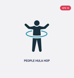 Two Color People Hula Hop Icon From Recreational