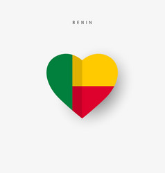 Benin Heart Shaped Flag Origami Paper Cut Dahomey