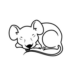 Rat mouse cute character mascot outline silhouette