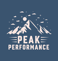 Peak Parformance Mountain Adventure T Shirt Design