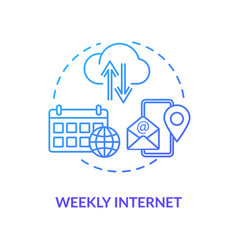 Weekly Internet Blue Concept Icon Smartphone