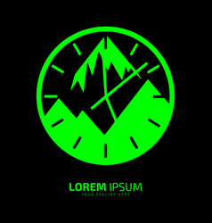 A Logo Of Green Watch Icon Abstract Clock