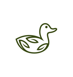 Animal Duck Leaf Nature Simple Logo