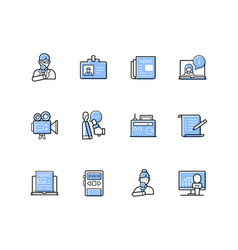 News Feeds - Modern Line Design Style Icons Set